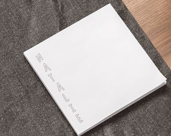 Nome retrô personalizado | Blocos de notas Post-it® da 3 M | Blocos de notas minimalistas personalizados | Presentes para professores, médicos, adolescentes e mães | Notas adesivas