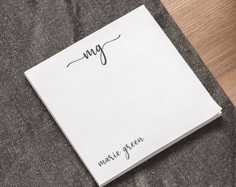 Personligt monogram och namn | Post-it®-lappar från 3M | Minimalistiska anteckningsblock | Presenter till lärare, läkare, tonåringar, mamma | Självhäftande lappar