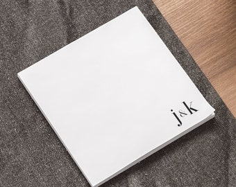 Personligt monogramnamn | Post-it®-lappar från 3M | Anpassade anteckningsblock | Presenter till lärare, läkare, familj, par | Minimalistiska självhäftande lappar