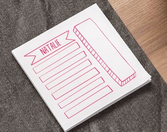 Doodle Tasks Personalized Name | Post-it® Notes by 3M | Groovy Custom Note Pads | Gifts for Teacher, Doctor, Teens, Mom | Sticky Notes