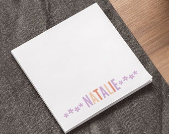 Personalized Groovy Name | Post-it® Notes by 3M | Minimalist Custom Note Pads | Gifts for Teacher, Doctor, Teens, Mom | Sticky Notes