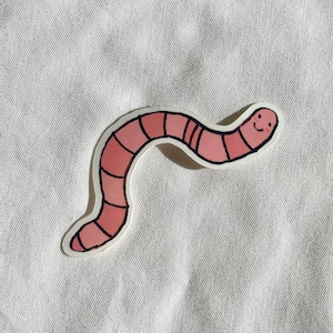 Happy Wiggly Worm Vinyl Sticker