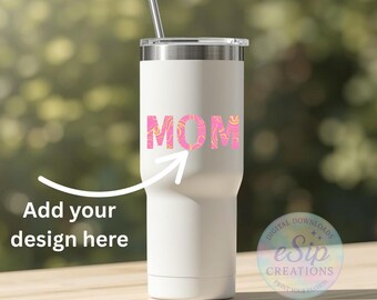 White 40oz Tumbler Mockup — Outdoor Lifestyle Scene