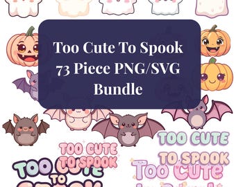 Kawaii Halloween Clipart Bundle: Pastel Ghosts, Pumpkins, Bats PNGs (Digital Download)