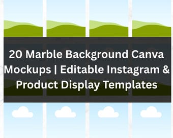 20 Editable Marble Canva Mock-Ups | Social Media & Product Display Templates