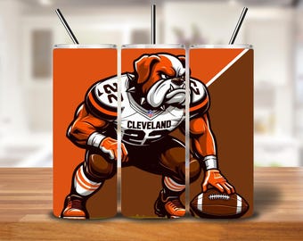 Bulldog Football Tumbler Wrap PNG