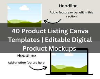 40 Editable Canva Templates for Product Listings | Digital Mockup & Feature Display Bundle