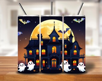 Haunted Mansion Glow Tumbler Wrap | 20oz Halloween PNG Digital Download