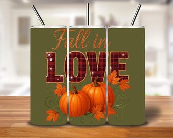 Burgundy Plaid Pumpkin Tumbler Wrap: Autumn Glitter Design (PNG Digital Download)