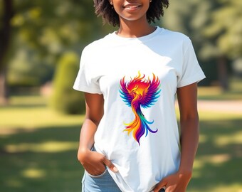 Rising Phoenix Digital Design | Fiery Vector PNG & SVG for Sublimation and Crafts