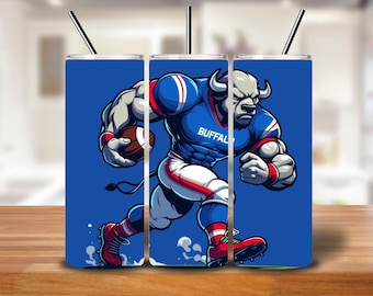 Buffalo Mascot Tumbler Wrap – 20oz PNG Sports Illustration