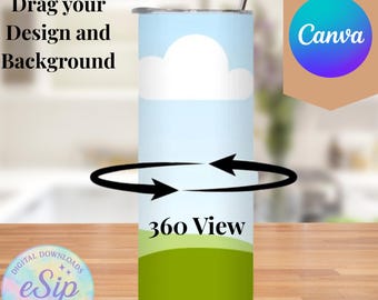 20oz Moving Tumbler Mockup | 360 Canva Video Template for Sublimation Designers