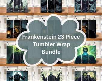 Frankenstein Tumbler Wrap Bundle: Spooky Halloween PNG Designs (Digital Download)