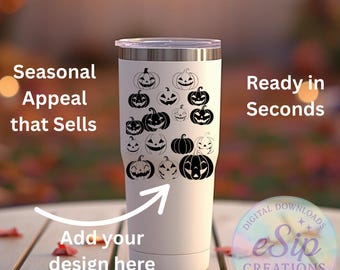 Fall 40oz Tumbler Mockup — Warm Outdoor Autumn Scene