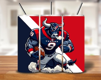 Houston Bull Mascot 20oz Tumbler Wrap PNG