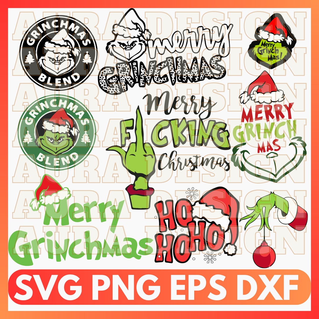 Merry Grinchmas Svg Merry Grinchmas Png Grinch Svg Grincs Etsy UK