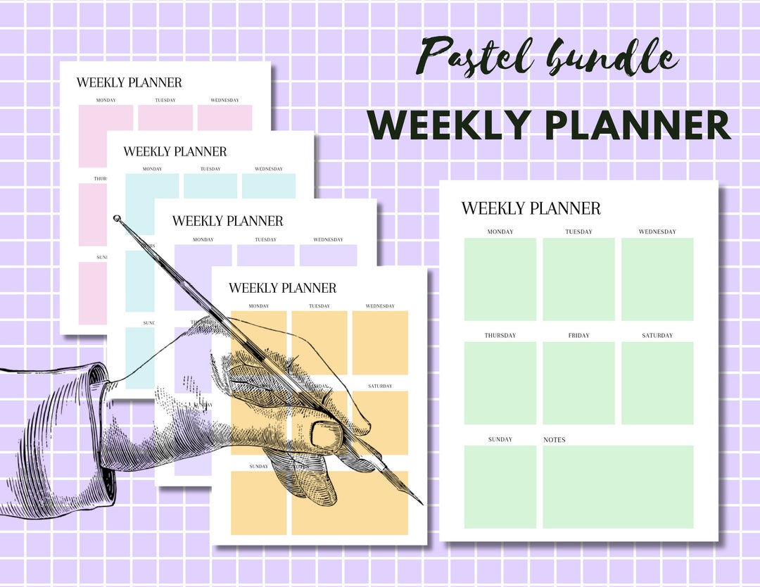 Pastel Bundle - Printable Digital Weekly Planner - Etsy