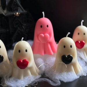 Halloween Ghost Candles, Handmade Ghost candles, Ghost candles, cute ghost candles, Halloween decor, Ghost decor