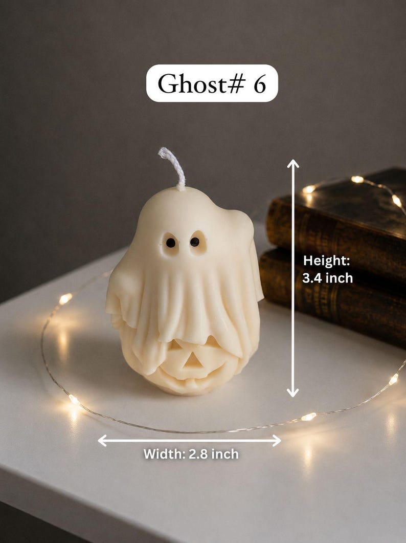 Ghost Candles, Halloween Decor, Thanksgiving Decor, Halloween Candles, Fall Home Decor, Fall Candle, Autumn Candle, Halloween Gift Ghost#6