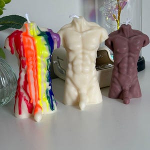Handmade body shape candle, soy wax torso candle, men body candle, cute candles