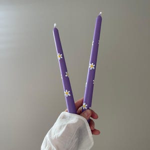 Easter hand painted taper candles, Handmade taper candles
