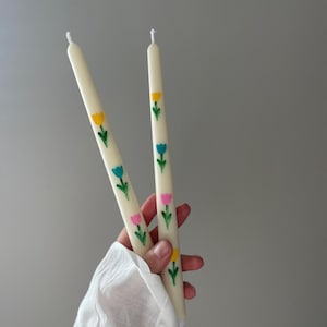 Easter Painted candles, Easter handmade candles, Spring candles