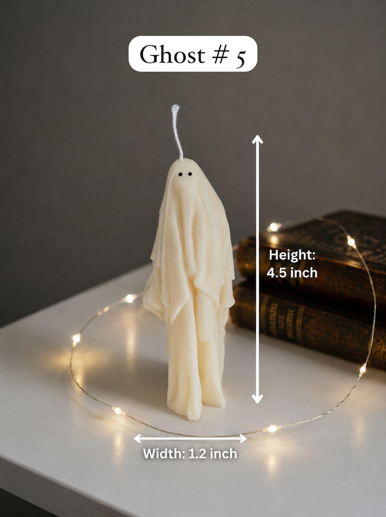 Ghost Candles, Halloween Decor, Thanksgiving Decor, Halloween Candles, Fall Home Decor, Fall Candle, Autumn Candle, Halloween Gift Ghost#5