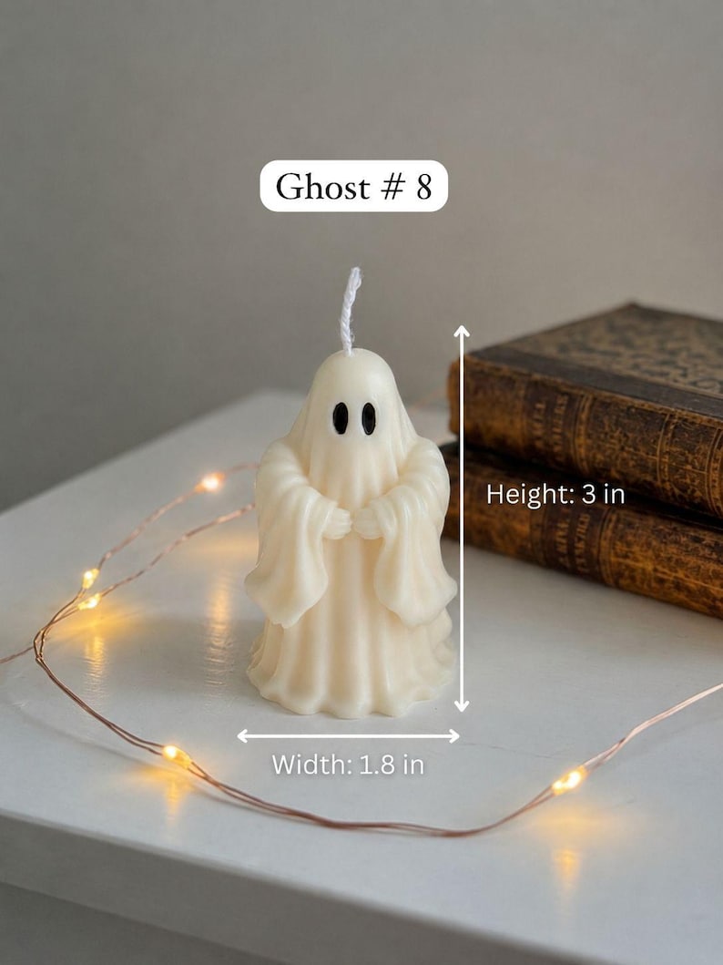 Ghost Candles, Halloween Decor, Thanksgiving Decor, Halloween Candles, Fall Home Decor, Fall Candle, Autumn Candle, Halloween Gift Ghost#8