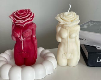 Handmade Female Form Candle, Soy and Bees Wax, Body Positive Art
