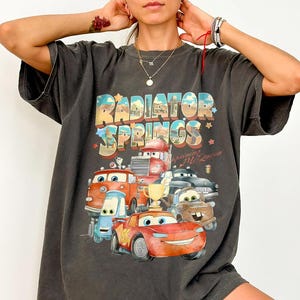 Vintage Radiator Springs Cars Movie Shirt, Retro Lightning McQueen Shirt, Watercolor Cars Movie Disney Shirt, Disney Family Trip Shirt