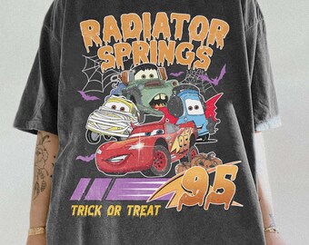 Vintage Radiator Spring Car Movie Halloween Shirt, Lightning McQueen Halloween Shirt, Disney Halloween Trip, Halloween Party, Halloween Gift