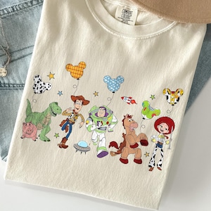Camiseta con globos de Toy Story de Disney, Camiseta de Toy Story de Disney World, Camiseta familiar de Toy Story de Disney, Camiseta con personajes de películas, Camiseta de regalo de Disney imagen 1