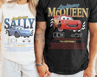 Vintage Cars Matching Shirt, Lightning Mcqueen and Sally Couple T-shirt, Limited McQueen T-Shirt, Disney Couple Shirt, Disney Shirt Gifts
