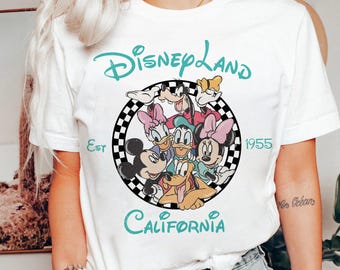 Camiseta vintage de Disneyland California, camiseta de Disneyland fundada en 1955, camiseta de vacaciones de Disney 2025, camiseta de Mickey y sus amigos, camiseta de Walt Disney