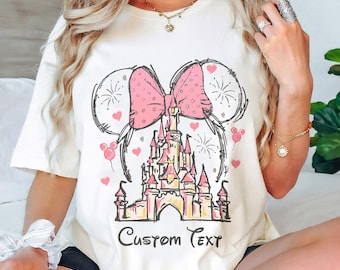 Custom Disney Minnie Mouse Castle Shirt, Personalized Magic Kingdom Family Shirt, Vintage Disney Shirt, Disneyland Shirt, Magical Kingdom