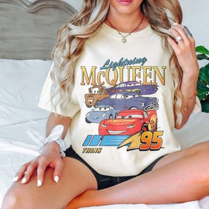 Vintage Comfort Colors Disney Pixar Cars Lightning McQueen Shirt, Lightning McQueen Shirt, Cars Matching Shirt, Disney Trip Shirt