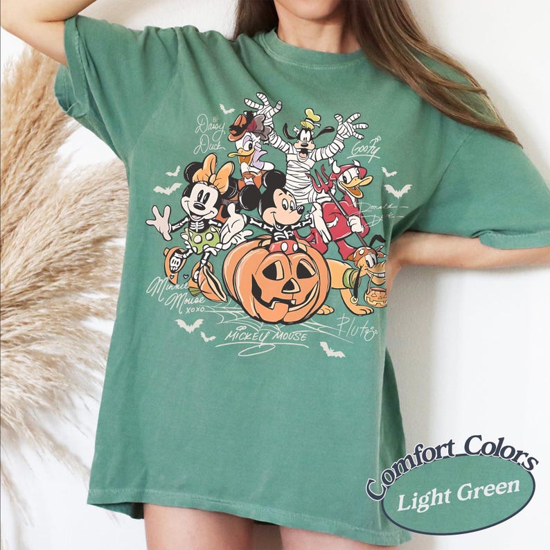 Comfort Colors® Mickey and Friends Halloween Shirt, Disney Halloween Shirt, Disneyland Costume Party Tee, Mickey and Minnie Halloween Shirt image 13