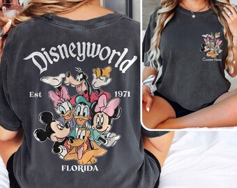 Custom Disneyword Florida Shirt, Vintage Disneyworld Est 1971, Disney Vacation Shirt, Mickey And Friends Tshirt, Retro Walt Disney Shirt
