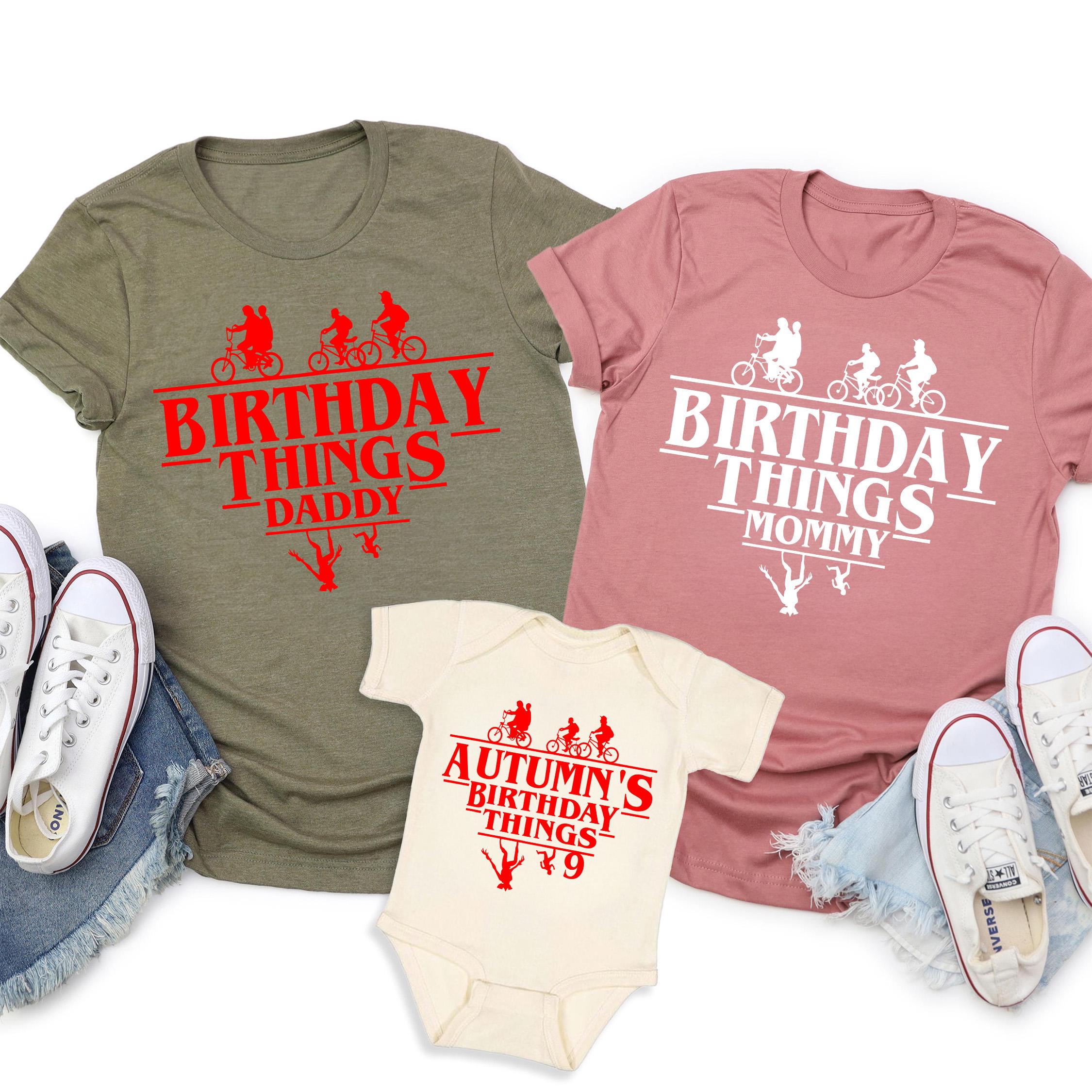 Custom Birthday Things Family Shirt, Party Graphic Tee - Etsy
