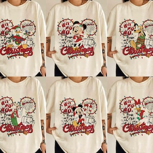 Vintage Disney Christmas All Characters Shirt, Retro Disney Family Shirt, Mickey and Friends Christmas Shirt, Christmas Family Matching Tee