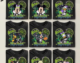 Vintage Disney Halloween All Characters Shirts, Mickey And Friends Halloween Shirt, Halloween Party Shirts, Disney Family Halloween Shirts