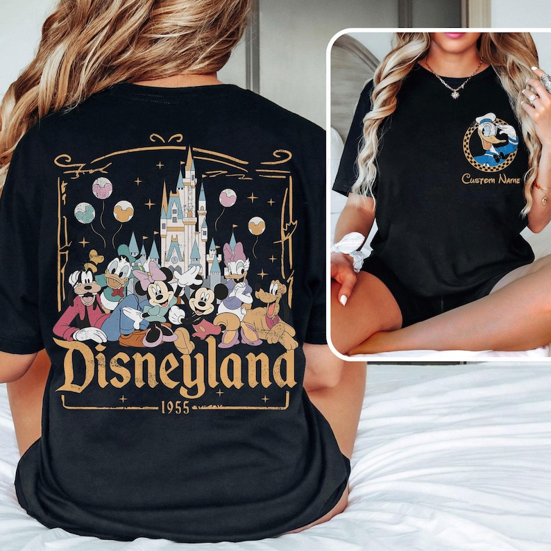 Custom Name Disneyland Family Shirt, Mickey and Friends Trip Tee Black