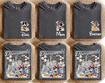 Custom Disneyworld Mickey And Friends Shirt, Custom Name Disney Family 2026 Shirts, Retro Disneyworld Trip Tee, Disney Family Vacation Shirt