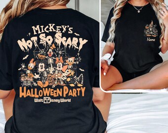 Mickey Not So Scary Halloween Party 2026 Skeleton Comfort Colors Shirt, Custom Disney Family Matching Halloween Party Trip Shirts