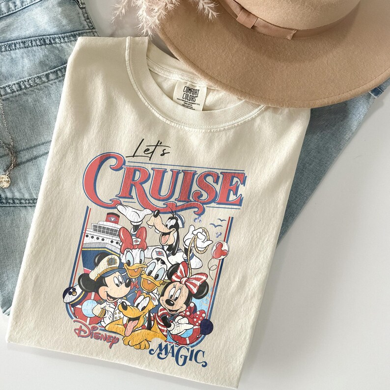 Disney Cruise Line 2026 Shirt, Retro Disney Cruise Line Shirt, Mickey & Friends Shirt, Disney Vacation Tee Sand/Ivory/Natural
