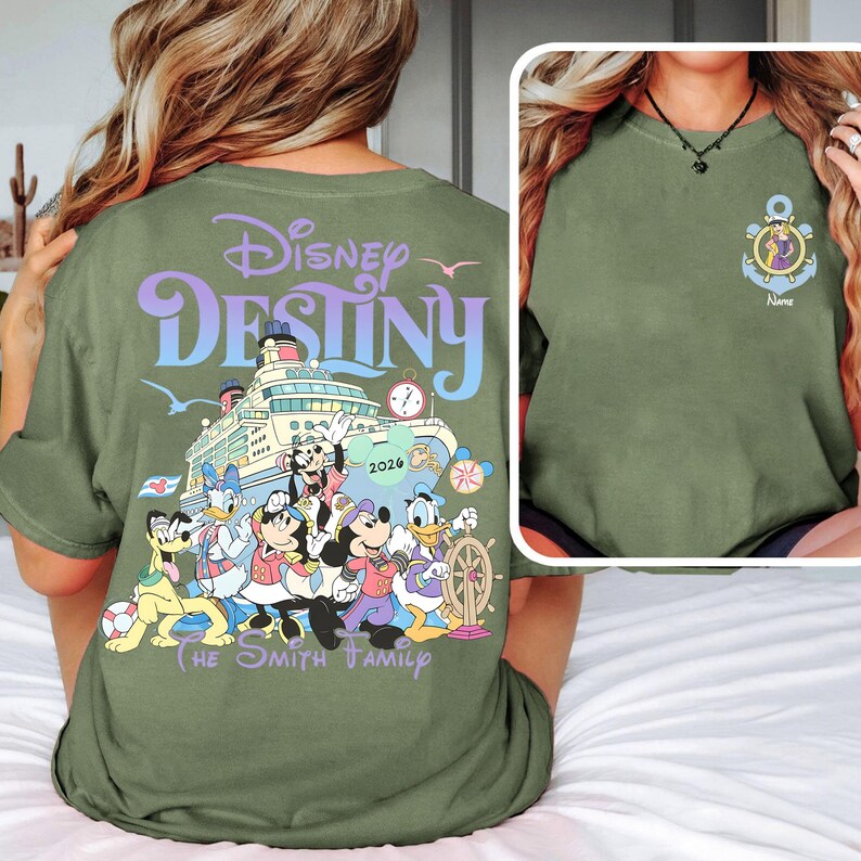 Personalized Disney Cruise 2026 Shirts, Disney Cruise Squad Tee MilitaryGreen/Moss