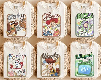 Camiseta retrô Toy Story 5 "Você tem um amigo em mim", camiseta Disney Buzz Woody Rex Lilypad Smarty Pants