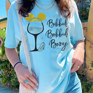 Disney Characters Drinking Shirt, Princess, Mickey & Friends, Star Wars, Epcot 2026 Tee LightBlue/CharmBray