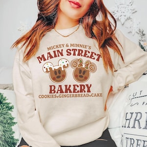 Vintage Mickey and Minnie Main Street Bakery Shirt, Disney Christmas Gingerbread Shirt, Disney Christmas Shirt, Disney Christmas Cookies