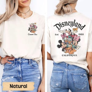 Vintage Custom Text Disneyland California Shirt, Retro Disneyland Est 1955, Disney Vacation Shirt, Mickey And Friends Shirt, Disney Trip Tee